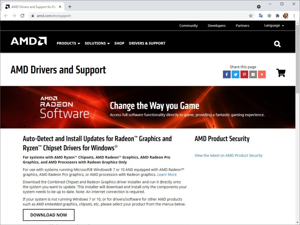 AMD のWEB サイト