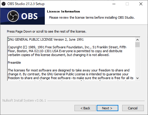 OBS install 2